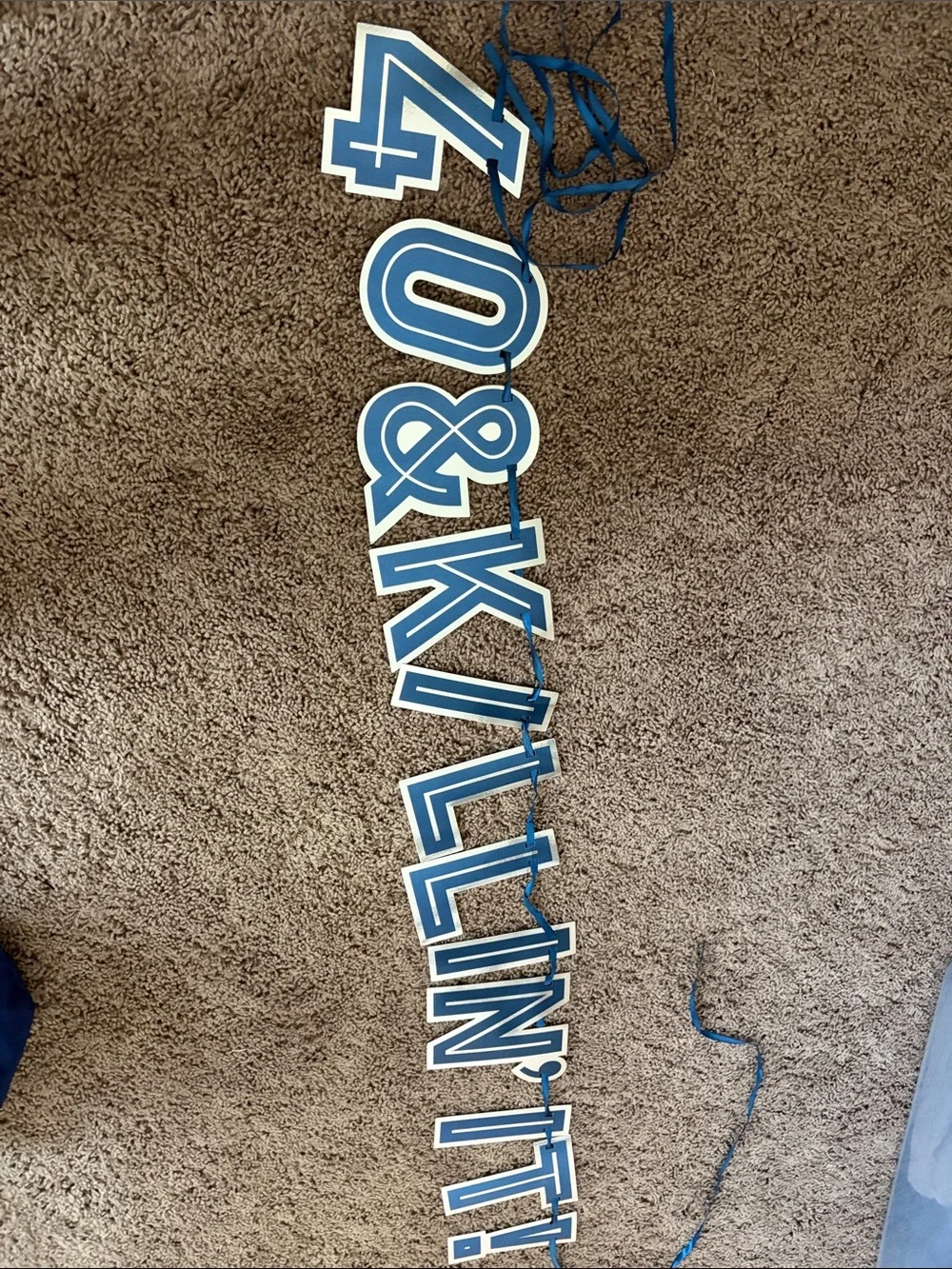 Blue and White '40 & Killin' It!' Wall Banner - Home Wall Decor